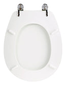 Copriwater Universale 37x43,6 cm in MDF Cerniere in Metallo Cromato Piemonte Bianco Lucido