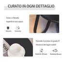 Tavolino Basso 2 Ripiani Ø50x46,5 cm in Metallo e Legno  Nero