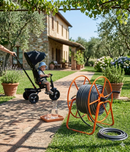 Avvolgitubo Professionale Capacità Tubo 110 m 3/4" Agrati 409IT in Acciaio Verniciato Arancione