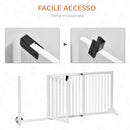 Cancellino per Cani Taglia Regolabile a 3 Pannelli 113-166x36x71 cm in Legno di Pino Bianco