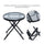 Set Tavolino e 2 Sedie a Dondolo Pieghevoli da Giardino in Textilene Beige