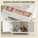 Mobiletto Sottolavabo Salvaspazio 60x30x60 cm con Cassetto e Armadietto in MDF Bianco      
