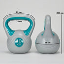 Kettlebell 10 kg con Base Piatta e Impugnatura 25x16x27,5 cm in PU e Sabbia Blu      
