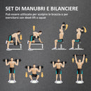 Set 2 Manubri Convertibili in Bilanciere 12 Dischi 20Kg in Acciaio e Plastica Nero      