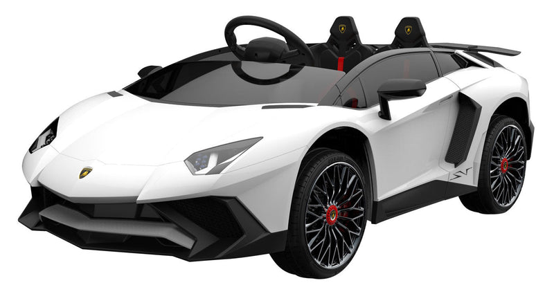 Macchina Elettrica per Bambini 12V con Licenza Lamborghini Aventador Roadster SV Bianca