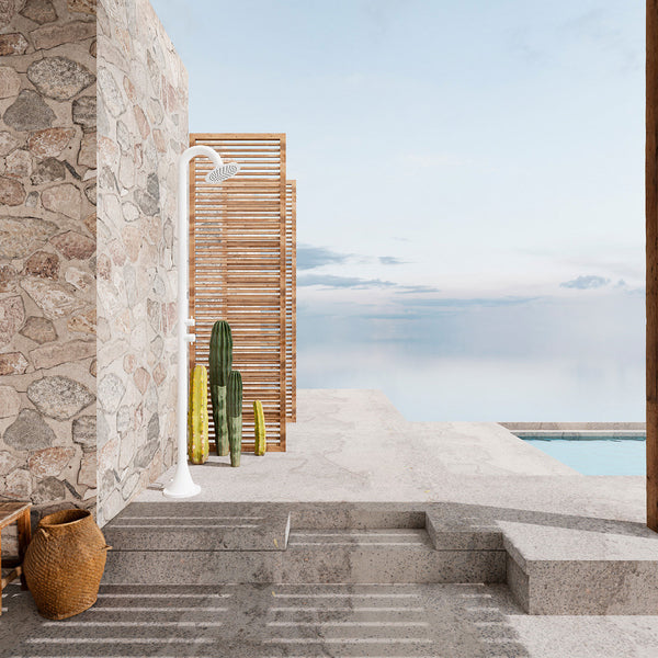 acquista Doccia da Giardino in Acciaio Inox con Miscelatore e Doccino Sined Luna D Bianco