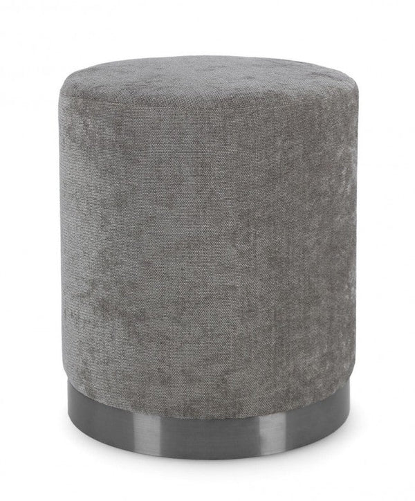 sconto Pouf Ø 35x42 cm Ernestine in Tessuto Grigio