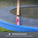 Rete di Protezione per Trampolini a 8 Pali con Ingresso con Cerniera Ø366x180 cm in PE Nero e Rosa