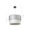 Lampada a sospensione Polo  in tessuto grigio