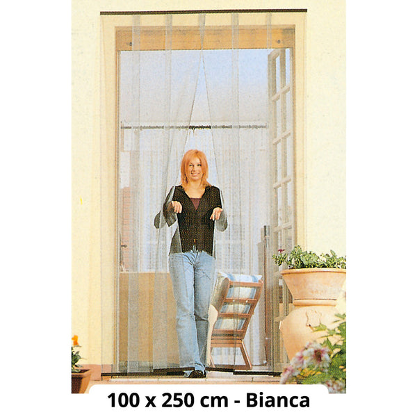 acquista Zanzariera a Lamelle per Porte e Finestre in Fiberglass 100X250 Cm Bianca