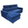 Divano Letto Derrick 234x148x84 cm in Tessuto Blu