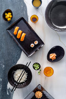 Set 4 Piatti Rettangolari 30x18x2,5 cm in Gres Kaleidos Sirius Neri