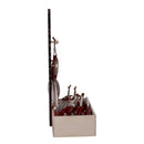 Albero espositore legno naturale c/24 decorazioni sfera cm 18x12xh32