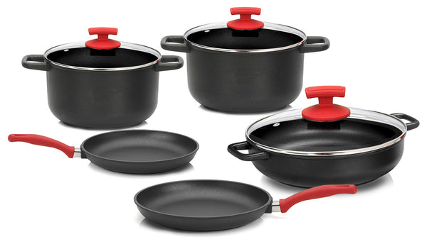 prezzo Batteria di Pentole 8 Pezzi in Alluminio Pressofuso Antiaderente Olympia Love