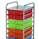 Carrello Cassettiera Multiuso Acciaio Casa Ufficio Estetista 8 Cassetti Colorati