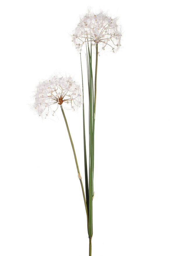 Set 2 Tarassaco Artificiali Composto da 2 Fiori Artificiali con Foglie Altezza 120 cm Bianco acquista