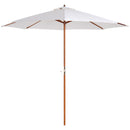 Ombrellone da Giardino Ø2,7 m Palo Ø38 mm in Legno di Pioppo e Bambù Beige