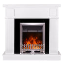 Camino Elettrico da Pavimento 99,7x103,4x27 cm Effetto Fiamma 2000W Oscar & Galileo silver Bianco/nero