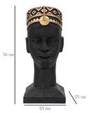 Statua Uomo Masai 25x56x25 cm in Poliresina Nero/Oro