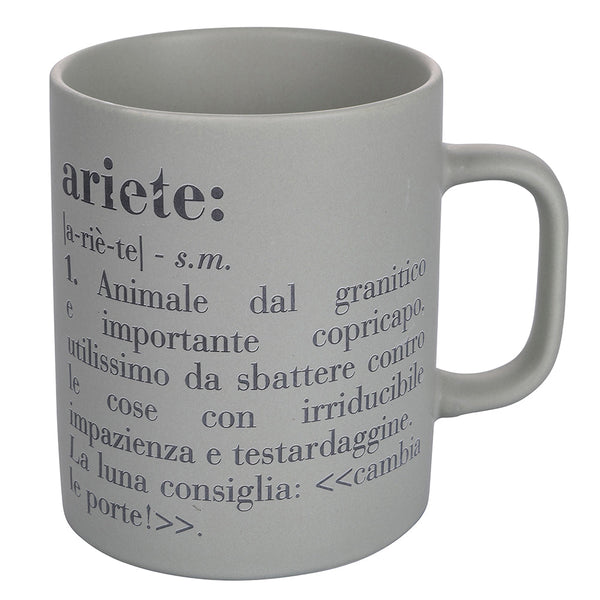 Tazza Zodiaco "ariete" Ø8x10 cm in Bone China VdE Tivoli 1996 Grigio online