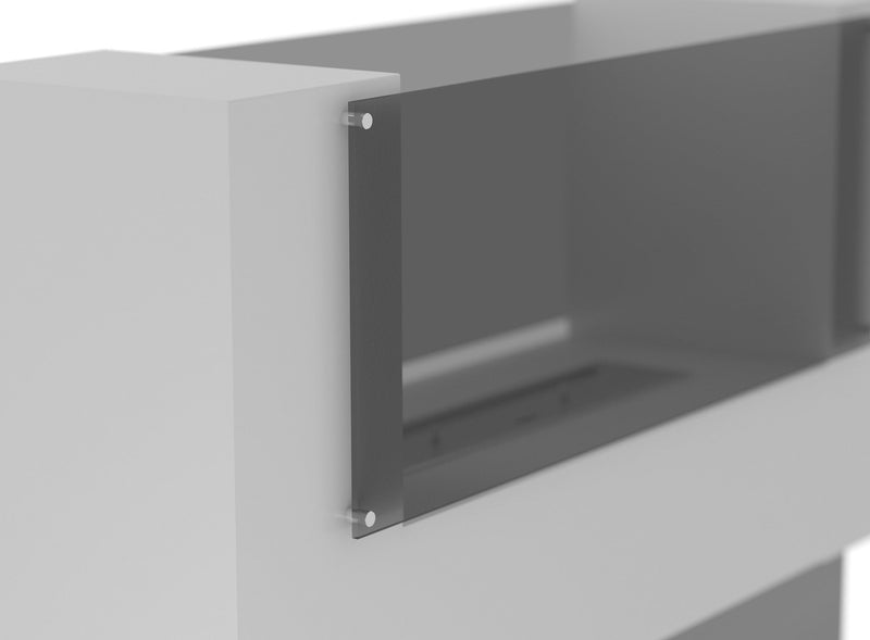 Camino a Bioetanolo da Pavimento 110x75 cm Insigno Bianco con Vetro