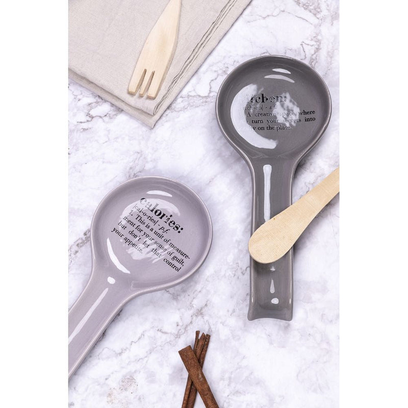 Poggiamestolo "kitchen" 27,8x12,4x3,5 cm in Ceramica VdE Tivoli 1996 Grigio