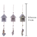 Set 12 Casina in legno da appendere Altezza 23 cm