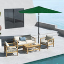 Ombrellone da Giardino Rettangolare 200x300 cm Inclinabile con Apertura a Manovella in Alluminio e Poliestere Verde      