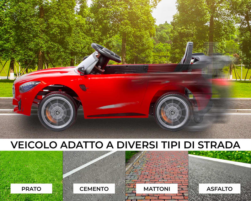 Macchina Elettrica per Bambini 12V con Licenza Mercedes GTR Small AMG Rossa