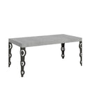 Tavolo Allungabile 200-460x90x77 cm Karamay Cemento Telaio Antracite 