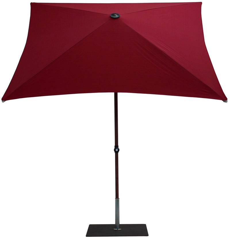 Ombrellone da Giardino 2x2 m Palo Ø38 mm in Alluminio Effetto Legno Tessuto Olefin Trend Wood Bordeaux