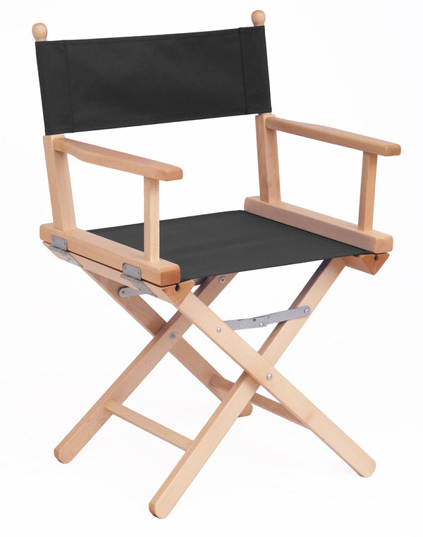 acquista Sedia Pieghevole da Regista 43x60xH88 cm in Legno Naturale Tessuto Nero