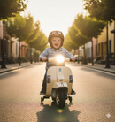 Piaggio Mini Vespa PX150 Elettrica 6V per Bambini Crema