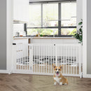 Cancellino per Cani Taglia Regolabile a 3 Pannelli 113-166x36x71 cm in Legno di Pino Bianco
