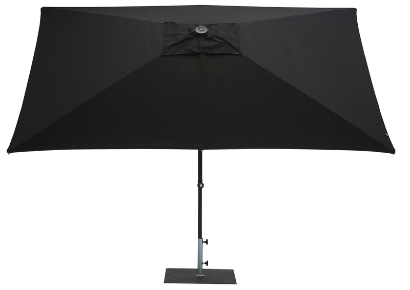 Ombrellone da Giardino 3x2 m Palo Ø38 mm in Alluminio Tessuto Olefin Trend Nero