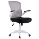 Sedia Operativa da Ufficio 62x63x105 cm Ergonomica con Braccioli Pieghevoli Bianco 