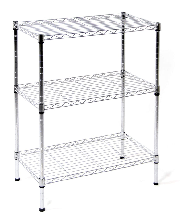 Scaffale in Acciaio Cromato 3 Ripiani 60x35x76 cm Fumer online