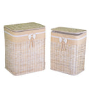 Set 2 Ceste Portabiancheria in rattan emanuele naturale rettangolare 
