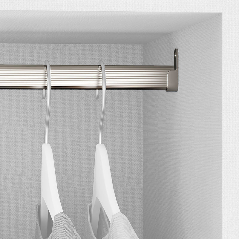 Set 2 Bastoni Appendiabiti per Armadi Ovali 95 cm in Alluminio Emuca Anodizzato opaco