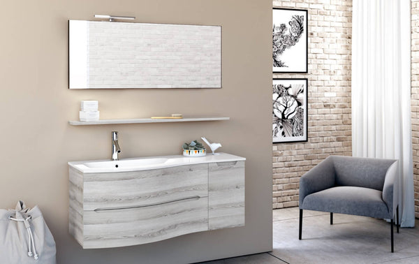 Mobile Bagno Sospeso 121,5cm TFT Swing Grigio Bianco S sconto