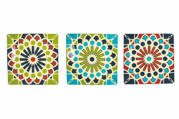online Set 6 Piatti Piani Quadrato in Porcellana 30 cm Villa d'Este Home Tivoli Agadir