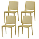 Set 4 Sedie Impilabili 81x46x56 cm in Polipropilene e Fibra di Vetro Porto Senape