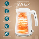 Set Bollitore Elettrico 2200W da 1,7L e Tostapane Doppio con 7 Livelli di Doratura Bianco      