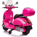 Moto Elettrica per Bambini Piaggio Vespa GTS SUPER 12V Full Optional con Bauletto Fucsia 