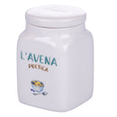 Barattolo Avena 9,5x9,5x14,5 cm in New Bone China VdE Tivoli 1996 Le Travisate Bianco