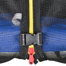 Trampolino Tappeto Elastico Ø244x240 cm con Rete e Bordo Imbottito Blu e Nero