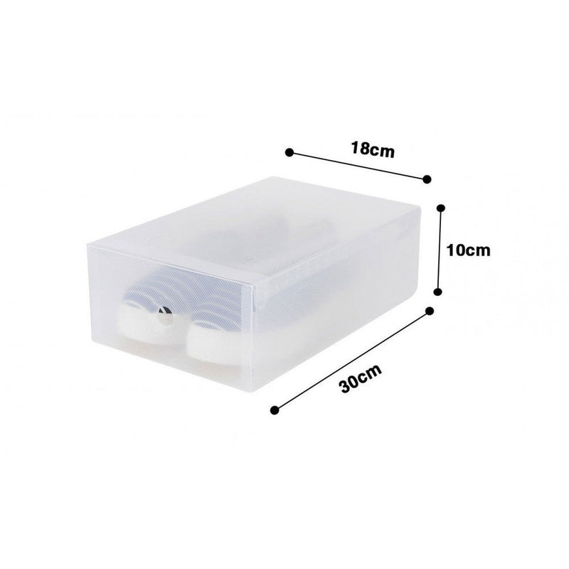 Set 30 Scatole per Scarpe 30x18x9,5 cm Contenitore Organizzatore Salvaspazio Trasparenti