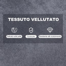 Poltrona Relax Reclinabile con Pouf Poggiapiedi in Velluto a Costine Grigio