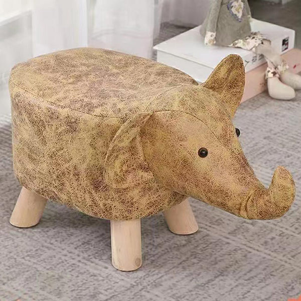 Sgabello Poggiapiedi Basso per Bambini a Forma di Elefante Pouf Marrone online