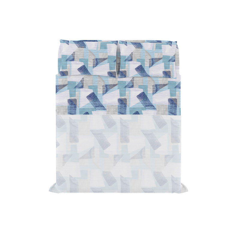 Set Lenzuola con Stampa Sopra Sotto e Federe Linea River Milk Varie Misure